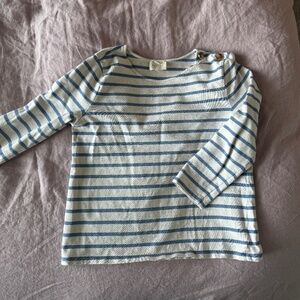 Sezane Colette Marinière in Vintage Blue/Ecru